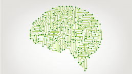 cerebro interconectado simulando inteligencia artificial